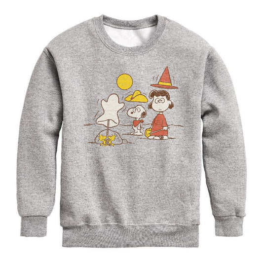 Boys' - Peanuts - Snoopy And Lucy Graphic Long Sleeve Fleece Sweatshirt