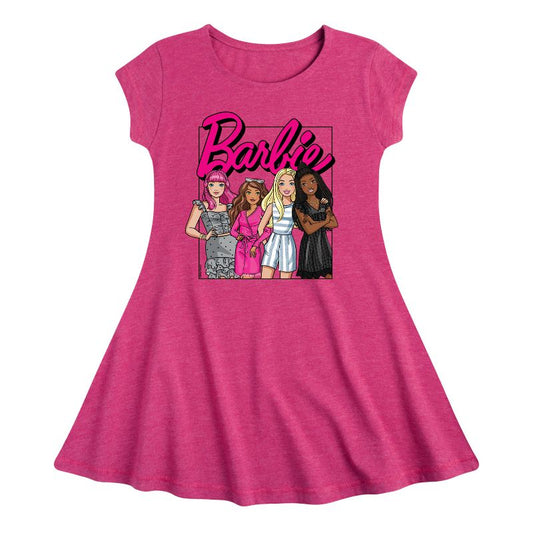 Girls' - Barbie - Girls All Together Fit & Flair Cap Sleeve Dress