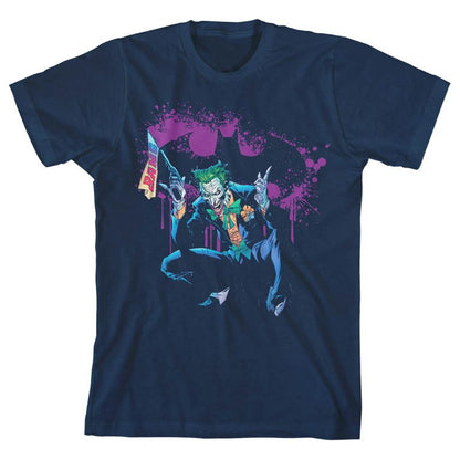 تي شيرت باتمان جوكر بات سبلاتر للأولاد باللون الأزرق الداكن