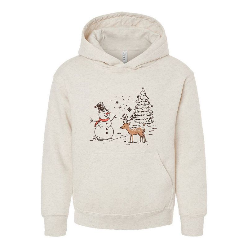 The Juniper Shop Deer Snowman Scene Youth Graphic Hoodie
