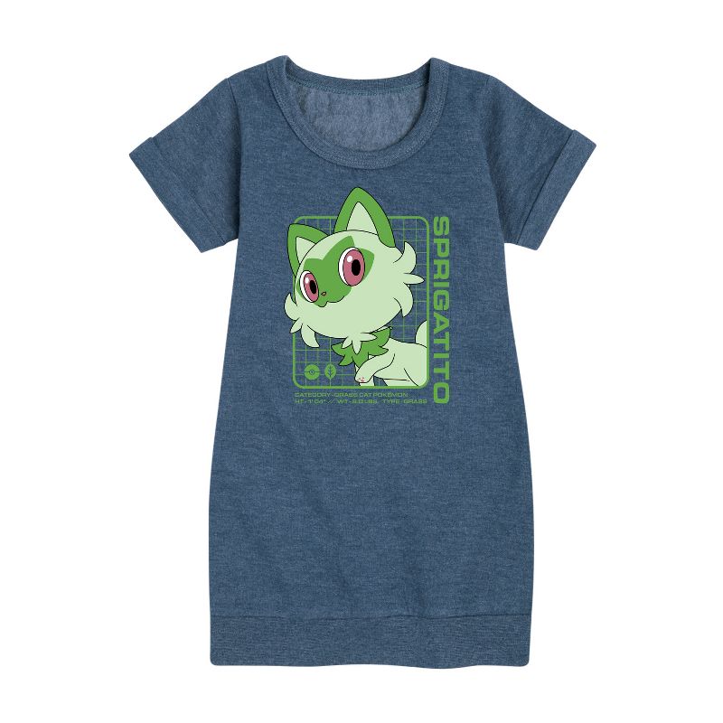 فستان سبريجاتيتو ستاتس الجرافيكي بأكمام قصيرة من الصوف للبنات - بوكيمون