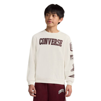 Converse® Boys' French Terry Collegiate Crewneck Sweatshirt - Cream