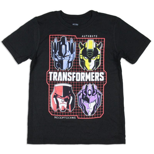 Transformers Boy's Autobot Decept Grid Kids Short Sleeve T-Shirt