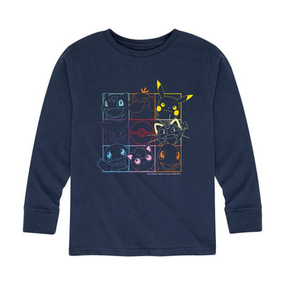 تي شيرت جرافيكي بأكمام طويلة بتصميم شبكة للأولاد - بوكيمون