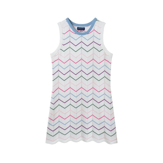 Andy & Evan  Kids  White Fitted Scallop Dress