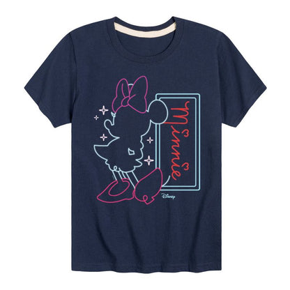 Boys' - Disney - Minnie Mouse Neon Outlined Short Sleeve Graphic T-Shirt