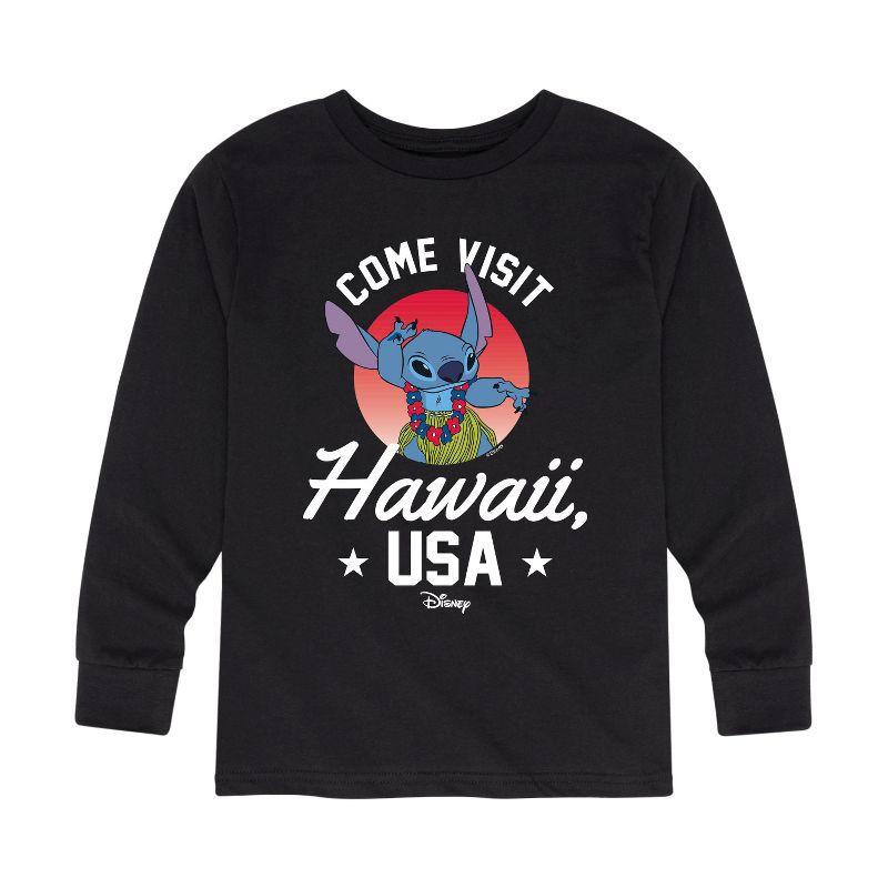 Boys' - Lilo and Stitch - Hawaii USA Long Sleeve Graphic T-Shirt