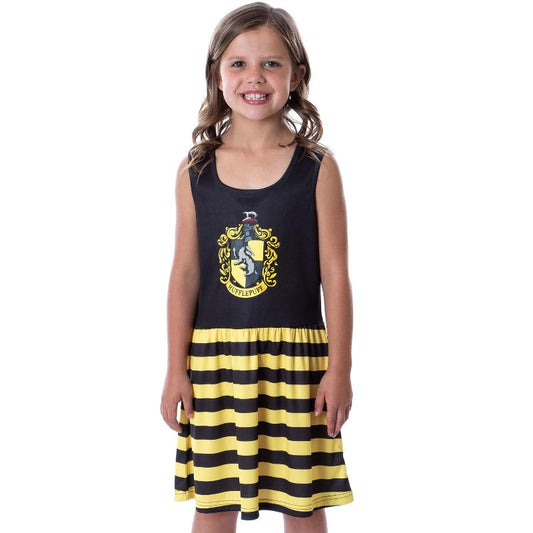 Harry Potter Girls All Houses Crest Logo Tank Stripe Accent Pajama Nightgown