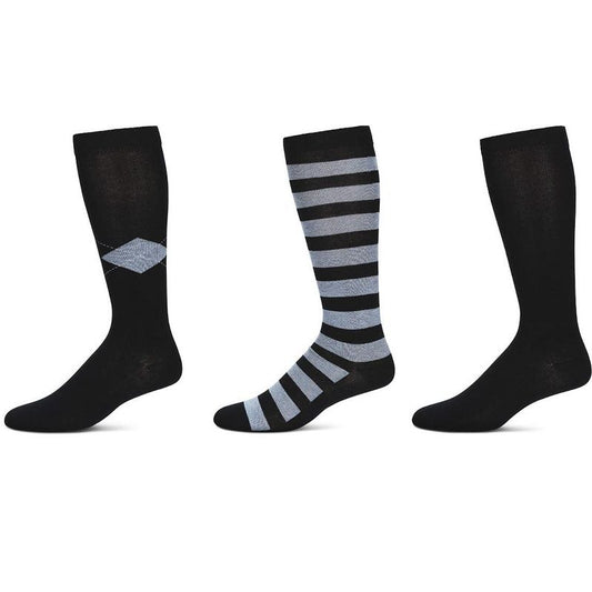 Memoi Girl's 3 Pair Pack Soft Stripe Knee High Socks