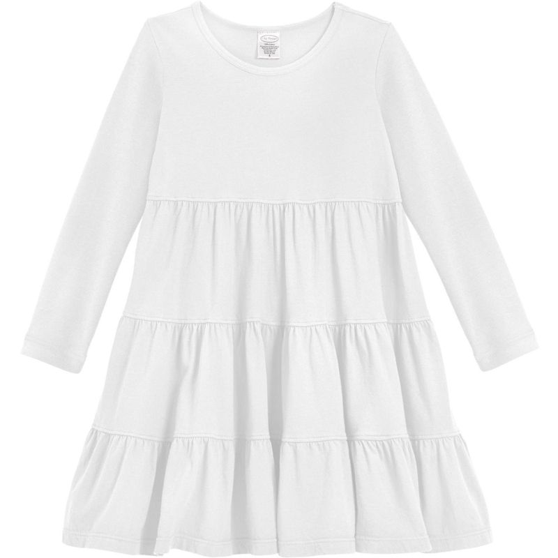 City Threads Girls Soft Jersey Cotton Long Sleeve Tiered Dress - USA-Made Comfortable & Stylish Kids/Toddlers Clothing (Part 2)