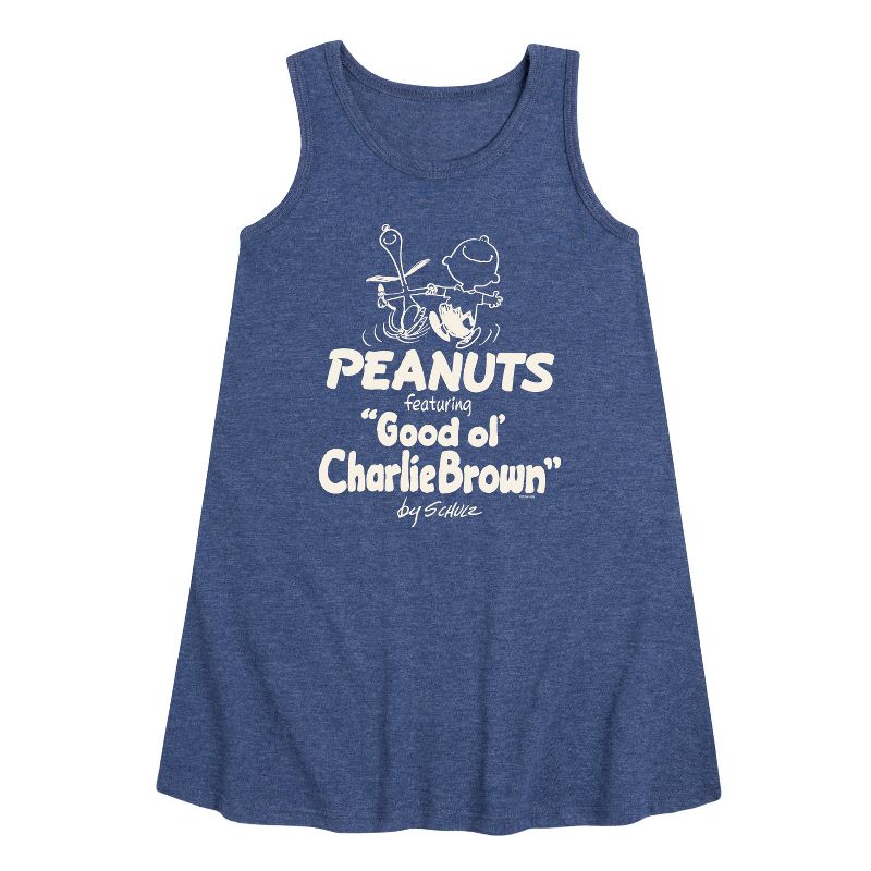Girls' - Peanuts - Good ol' Charlie Brown Graphic Sleeveless Aline Dress