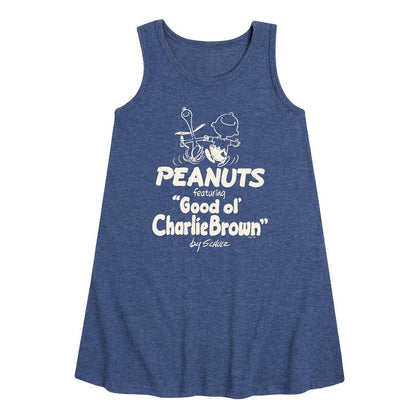 Girls' - Peanuts - Good ol' Charlie Brown Graphic Sleeveless Aline Dress
