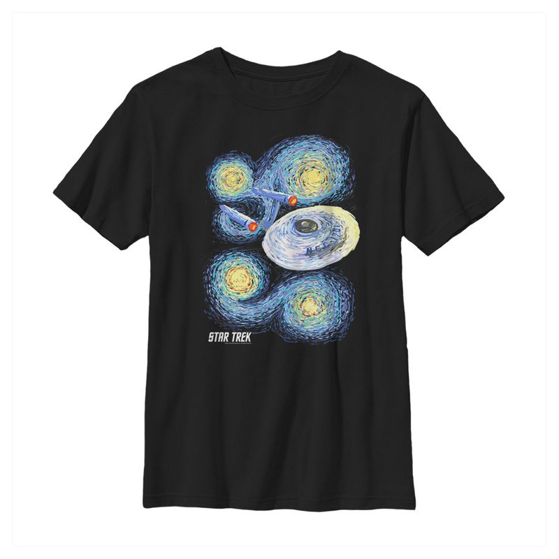 Boy's Star Trek Starry Night Enterprise T-Shirt