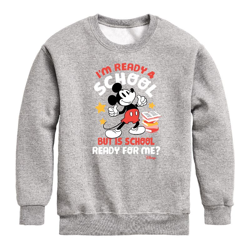 Boys' - Disney - I'm Ready For School Graphic Long Sleeve Fleece Sweatshirt