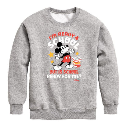Boys' - Disney - I'm Ready For School Graphic Long Sleeve Fleece Sweatshirt