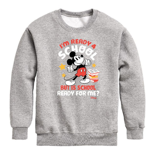 Boys' - Disney - I'm Ready For School Graphic Long Sleeve Fleece Sweatshirt