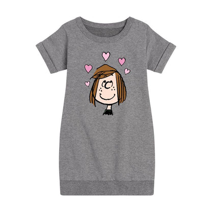 Girls' - Peanuts - Patty Valentines Graphic Short Sleeve Fleece Dress