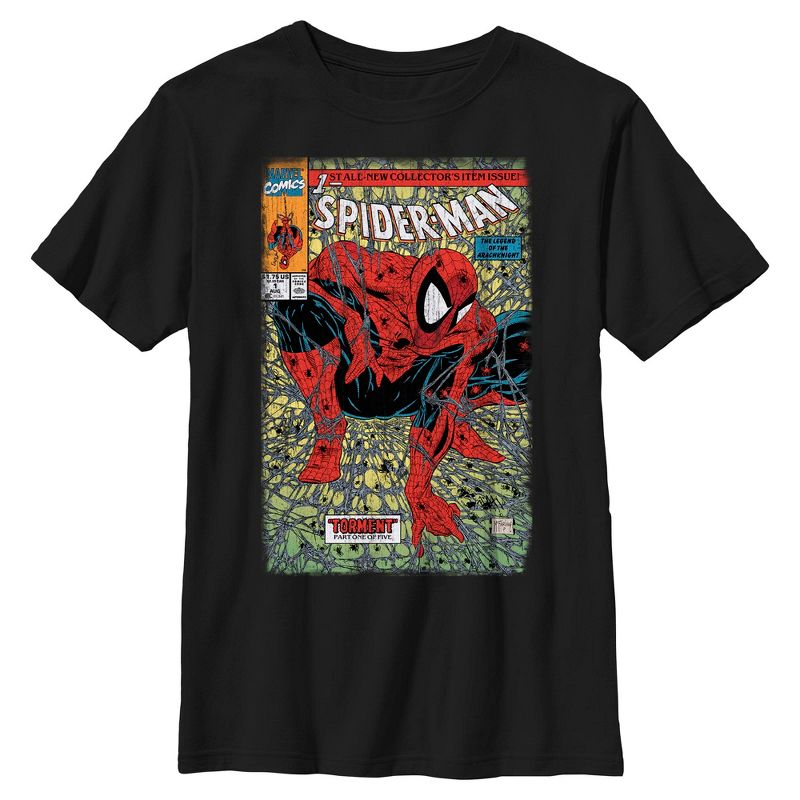 Boys Marvel Arachknight Comic Cover T Shirt