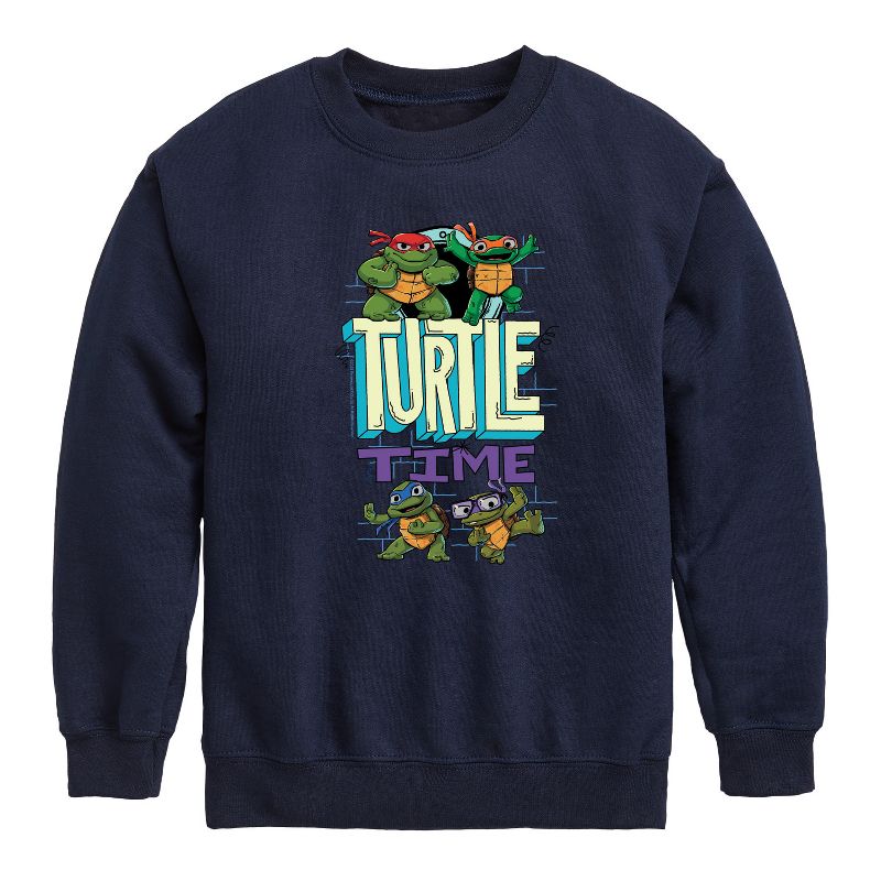 Boys' - Teenage Mutant Ninja Turtles Mutant Mayhem - Turtle Time Graphic Long Sleeve Fleece Sweatshirt