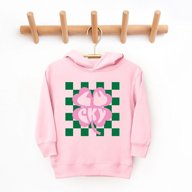 The Juniper Shop Lucky Clover Checkered Toddler Graphic Hoodie