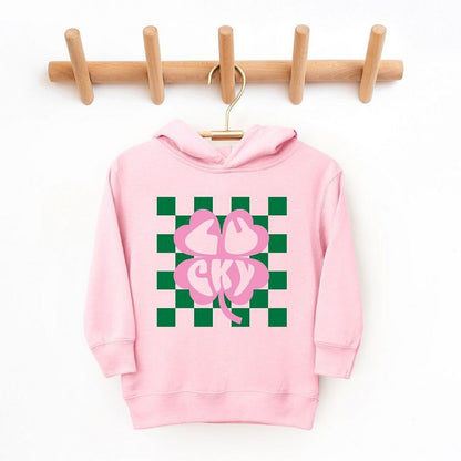 The Juniper Shop Lucky Clover Checkered Toddler Graphic Hoodie