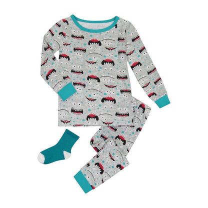 Sleep On It  Boys 2-Piece Super Soft Jersey Snug-Fit Pajama Set with Matching Socks - Baby Boy Pajamas and Toddler Pajama Sets
