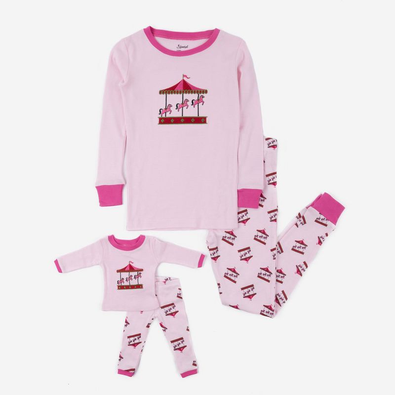 Leveret Girl and Doll Matching Cotton Pajamas - Classic Prints