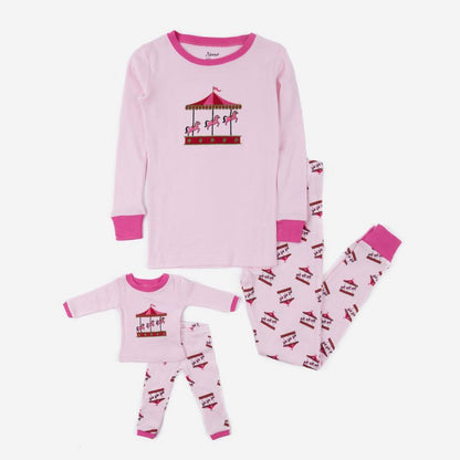 Leveret Girl and Doll Matching Cotton Pajamas - Classic Prints