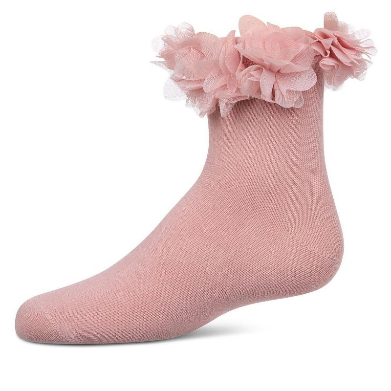 Memoi Girls' Floral Halo Cotton Anklet Socks
