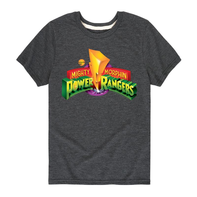 Boys' - Power Rangers - Retro Logo- Boy's Short Sleeve Tee Short Sleeve Graphic T-Shirt
