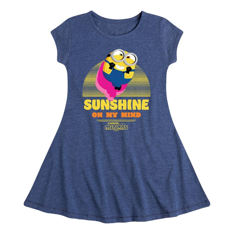 فستان بناتي - Despicable Me Minions - Sunshine On My Mind - ملائم وأنيق بأكمام قصيرة