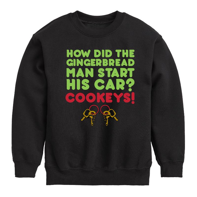 Boys' - Instant Message - Cookeys Christmas Graphic Long Sleeve Fleece Sweatshirt