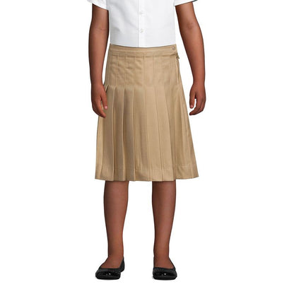 Lands' End Lands' End School Uniform Kids Solid Pleated Skirt Below the Knee