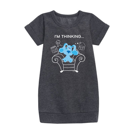 Girls' - Blue's Clues & You! - Blue's Thinking Chair Graphic Short Sleeve Fleece Dress