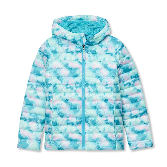 جاكيت Lands' End Kids ThermoPlume القابل للطي والمزود بغطاء رأس
