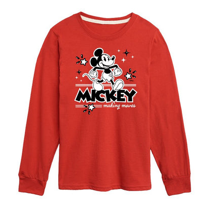 Boys' - Disney - Mickey Mouse Making Moves Long Sleeve Graphic T-Shirt