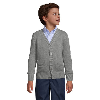 Lands' End School Uniform Kids Cotton Modal Button Front Cardigan Sweater
