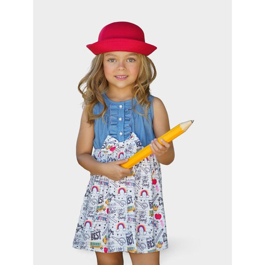Do Your Thing Doodle Chambray Bodice Dress Mia Belle Girls