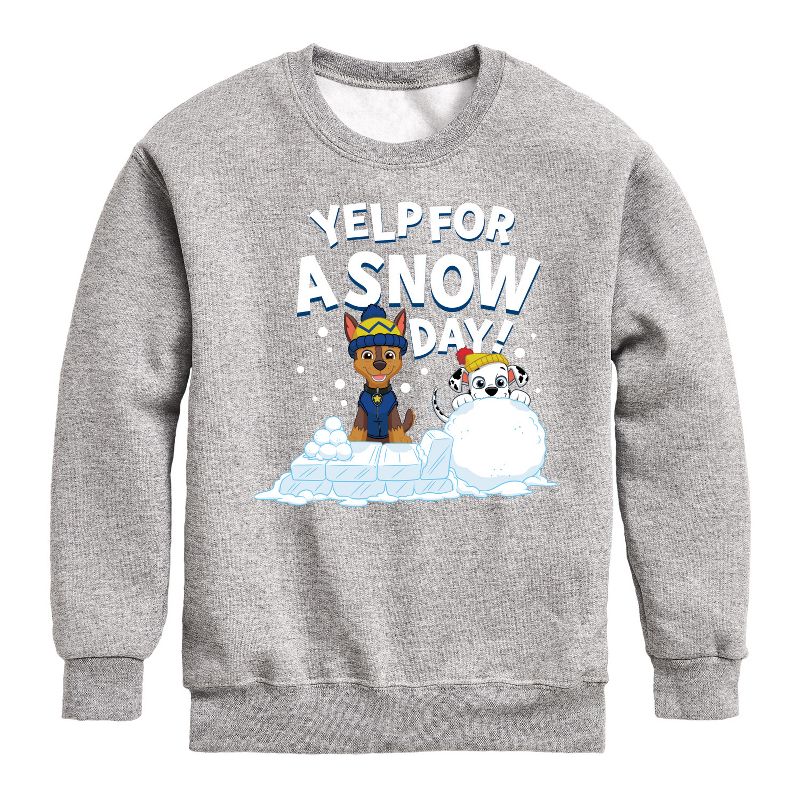 Boys' - Paw Patrol - Yelp For Snow Day Graphic Long Sleeve Fleece Sweatshirt