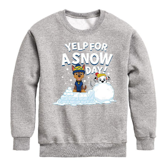 Boys' - Paw Patrol - Yelp For Snow Day Graphic Long Sleeve Fleece Sweatshirt