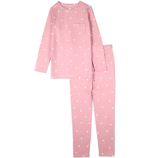 MiniMoi 2 Piece Girls "Kind Hearts" Rayon Blend Pull-On Pajama Set