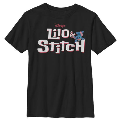 Boy's Lilo & Stitch Red and White Logo T-Shirt