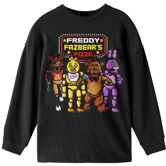 قميص أسود بأكمام طويلة من Freddy Fazbear's Pizza Boy من Five Nights At Freddy's