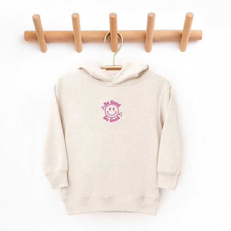 The Juniper Shop Embroidered Be Good Do Good Smiley Face Toddler Graphic Hoodie