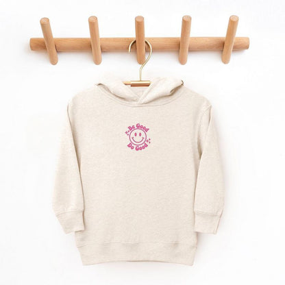 The Juniper Shop Embroidered Be Good Do Good Smiley Face Toddler Graphic Hoodie