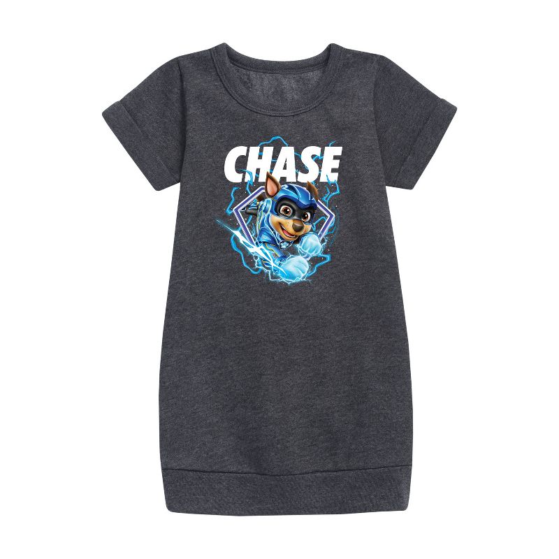 Girls' - Paw Patrol - Chase Lightning Graphic Short Sleeve Fleece Dress