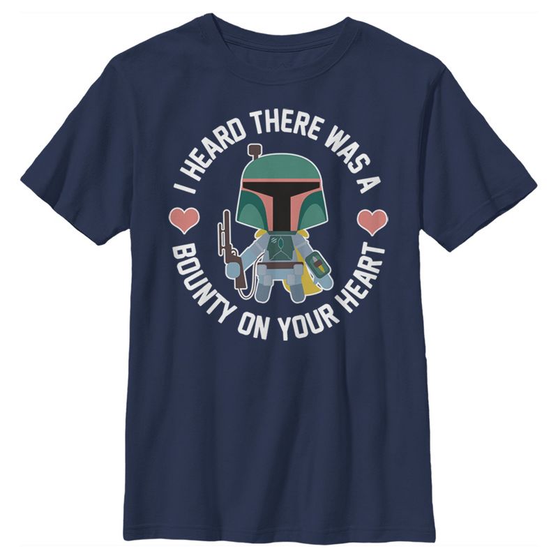 Boy's Star Wars Valentine's Day Boba Fett Bounty on Heart T-Shirt