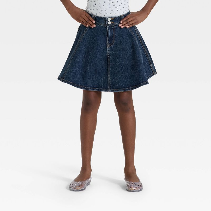 Girls' Pleated Denim Mini Skirt - art class™