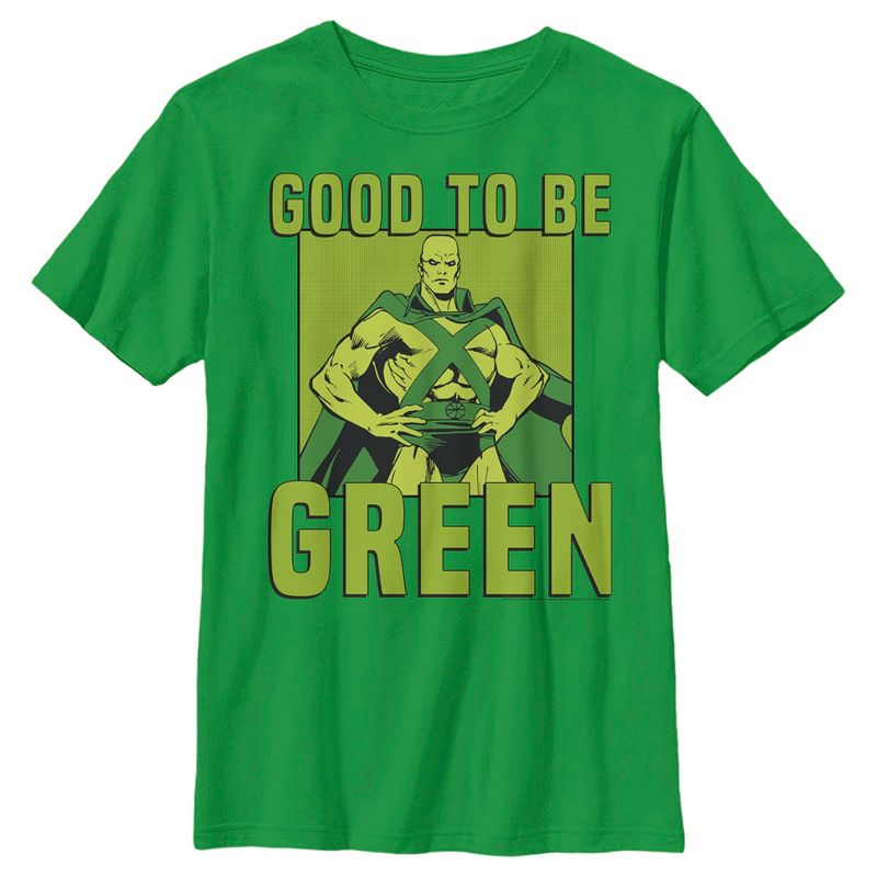 Boy's Justice League St. Patrick's Day Martian Manhunter Good to be Green T-Shirt