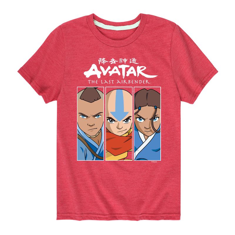 Boys' - Avatar: The Last Airbender - Aang Sokka Katara Trio Short Sleeve Graphic T-Shirt